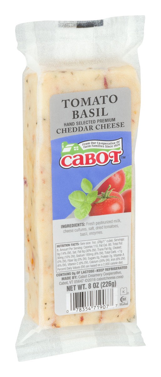 slide 2 of 9, Cabot Tomato Basil Cheddar Cheese Bar, 8 oz