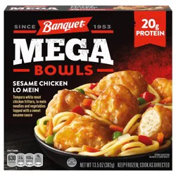 Banquet Mega Bowls Sesame Chicken Lo Mein, Frozen Meal, 13.5 oz.