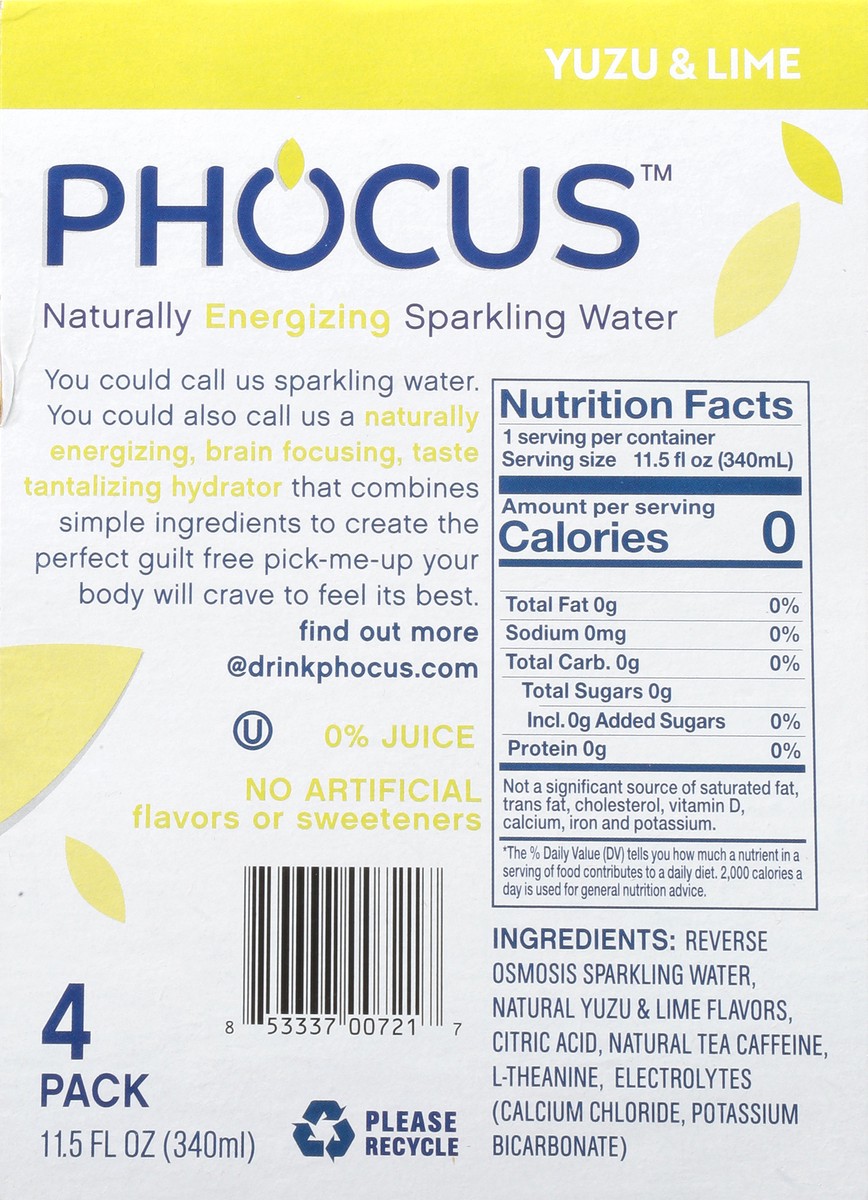 slide 12 of 13, Phocus Sparkling Water, 4 ct