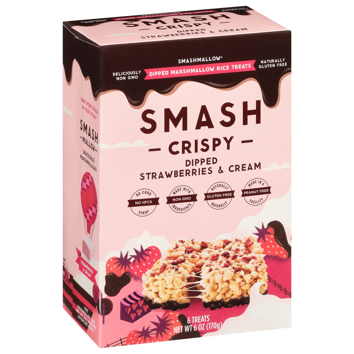 slide 2 of 14, SmashMallow Crispy Strawberry & Cream Marshmallow Rice Treats, 6 oz