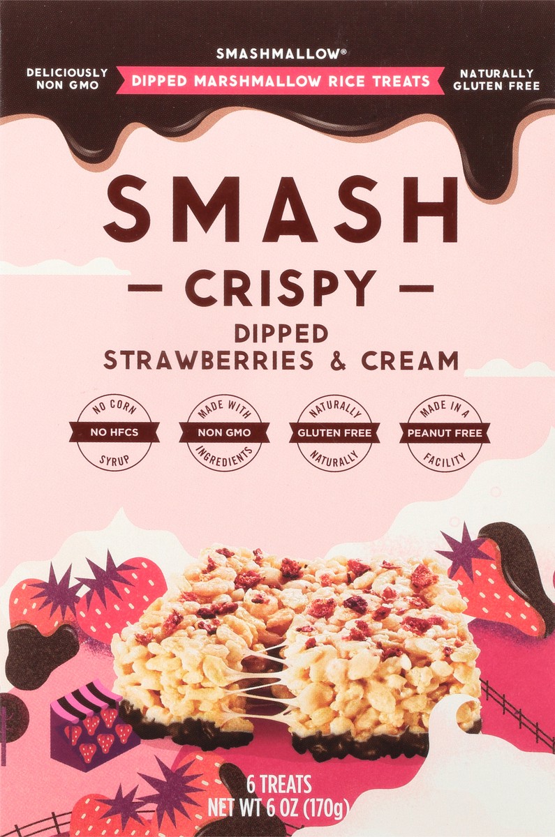 slide 7 of 14, SmashMallow Crispy Strawberry & Cream Marshmallow Rice Treats, 6 oz