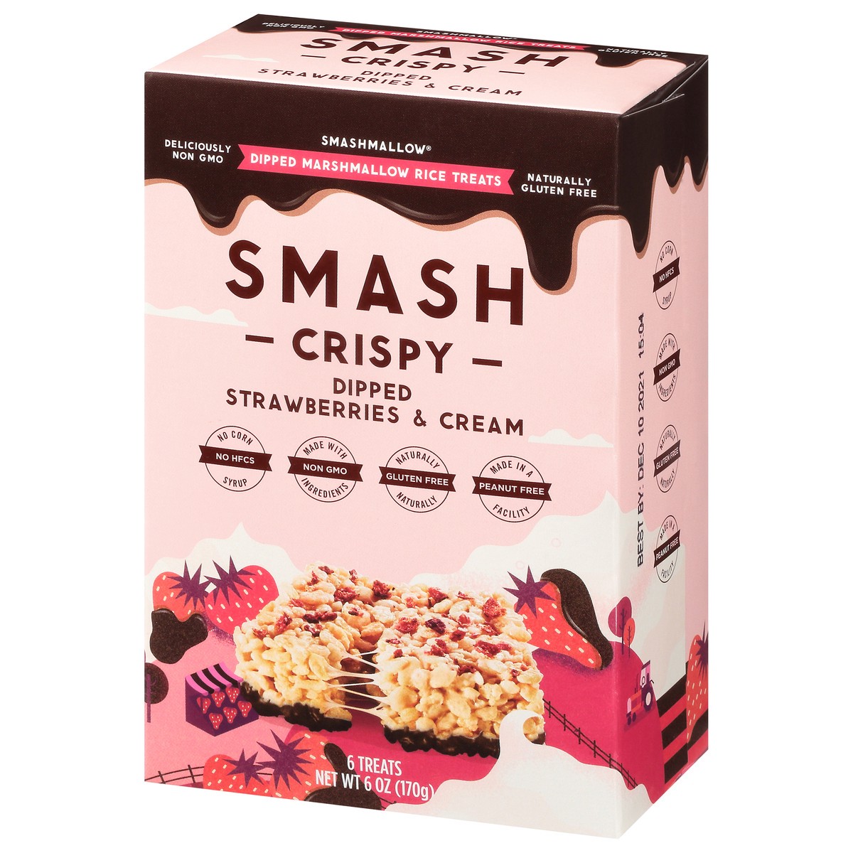 slide 8 of 14, SmashMallow Crispy Strawberry & Cream Marshmallow Rice Treats, 6 oz