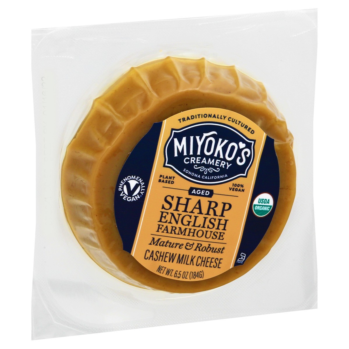 slide 9 of 9, MIYOKO'S Sharp Cheddar Cashew Cheese, 6.5 oz