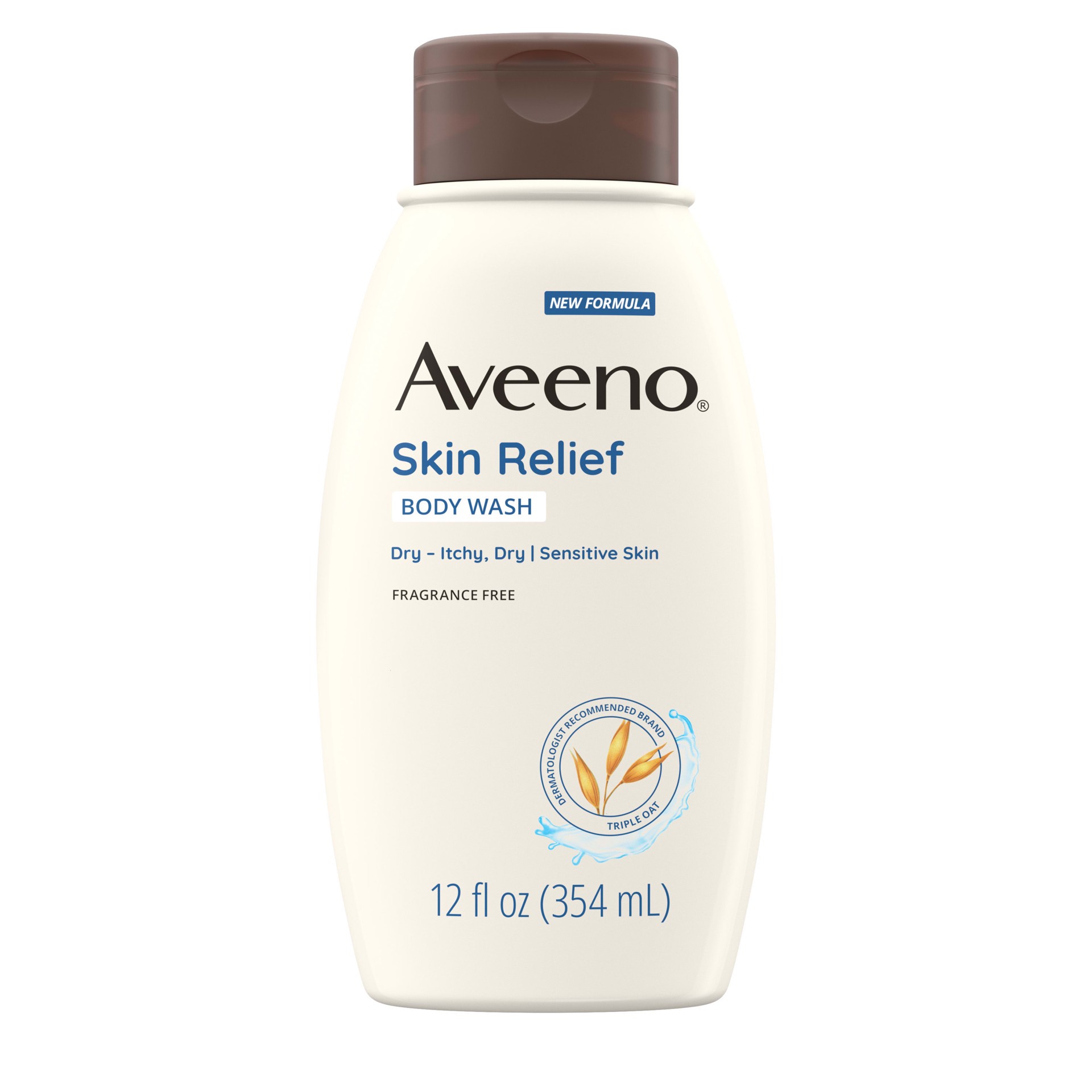 slide 1 of 8, Aveeno Skin Relief Body Wash, Fragrance-Free, Sensitive Skin, 12 fl. oz, 12 fl oz