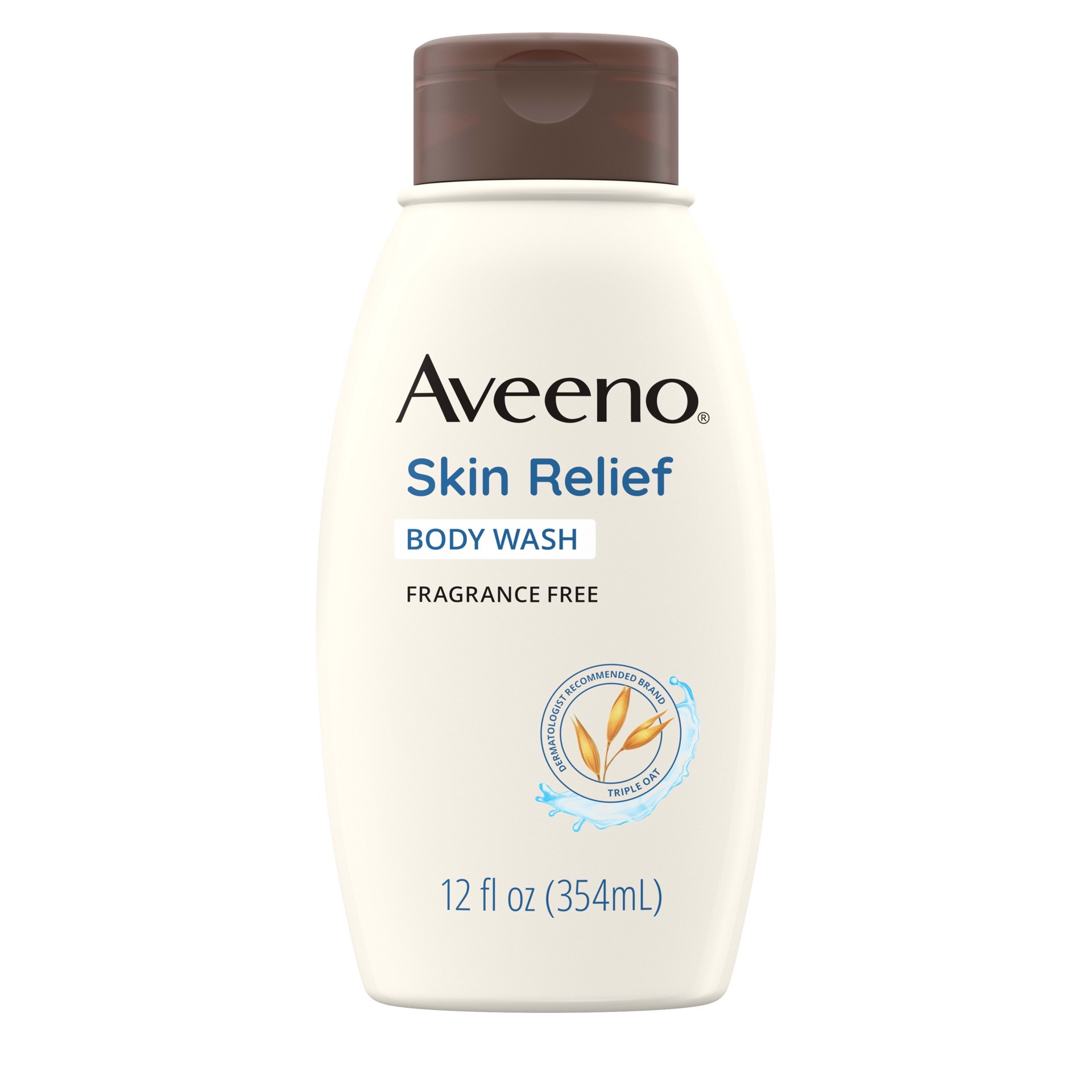 slide 1 of 8, Aveeno Fragrance Free Skin Relief Body Wash, 12 fl oz