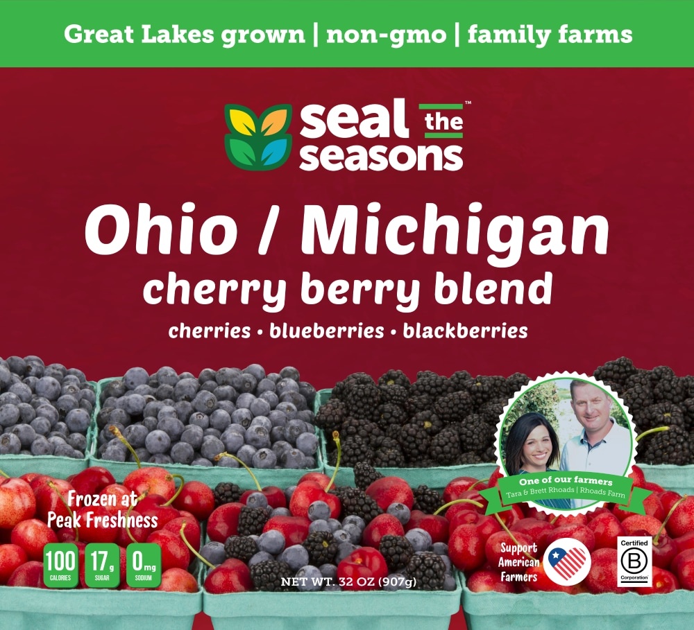 slide 1 of 1, Seal the Seasons Michigan/Ohio Cherry Berry Blend Frozen Fruit, 32 oz