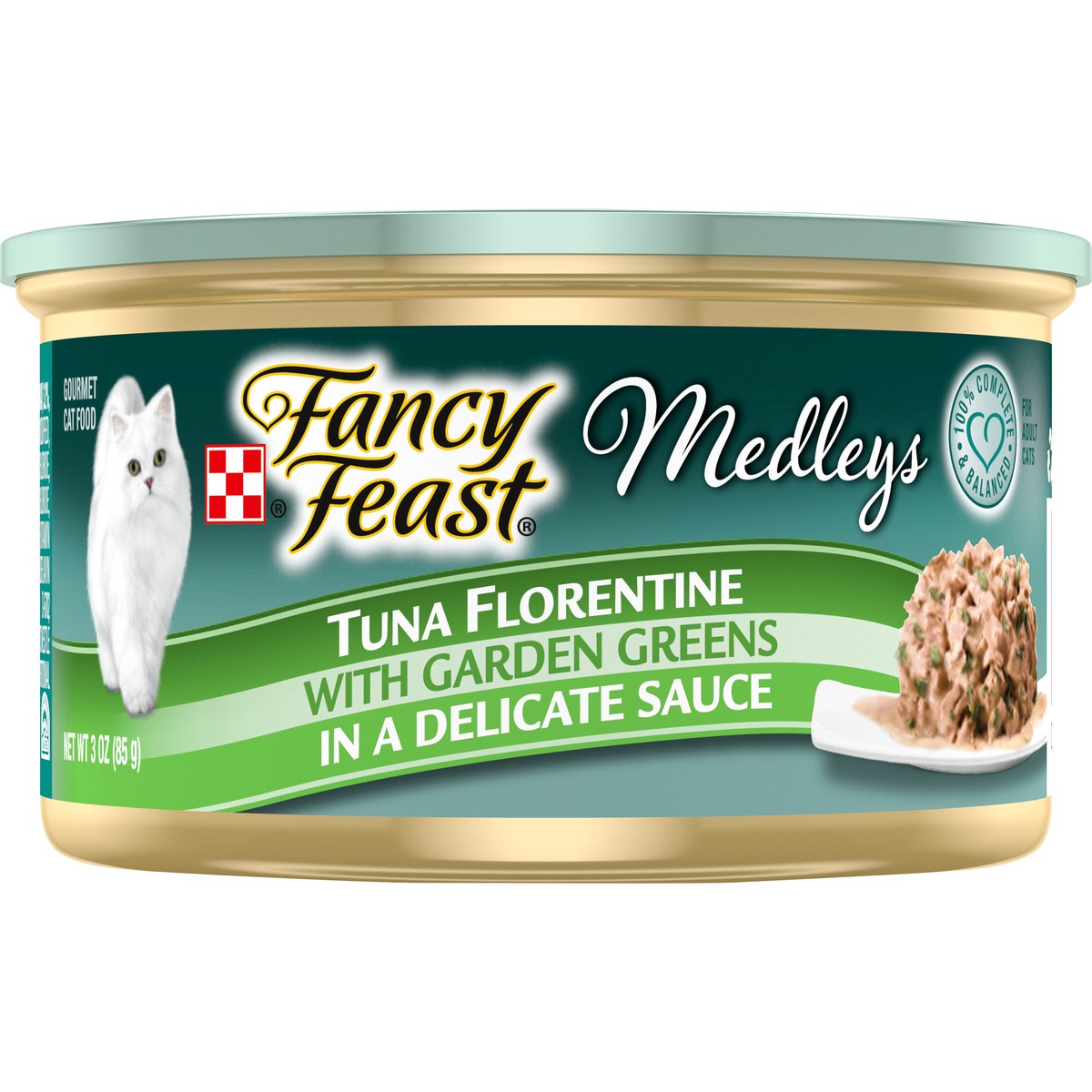 slide 7 of 7, Fancy Feast Medleys Tuna Florentine Cat Food, 3 oz