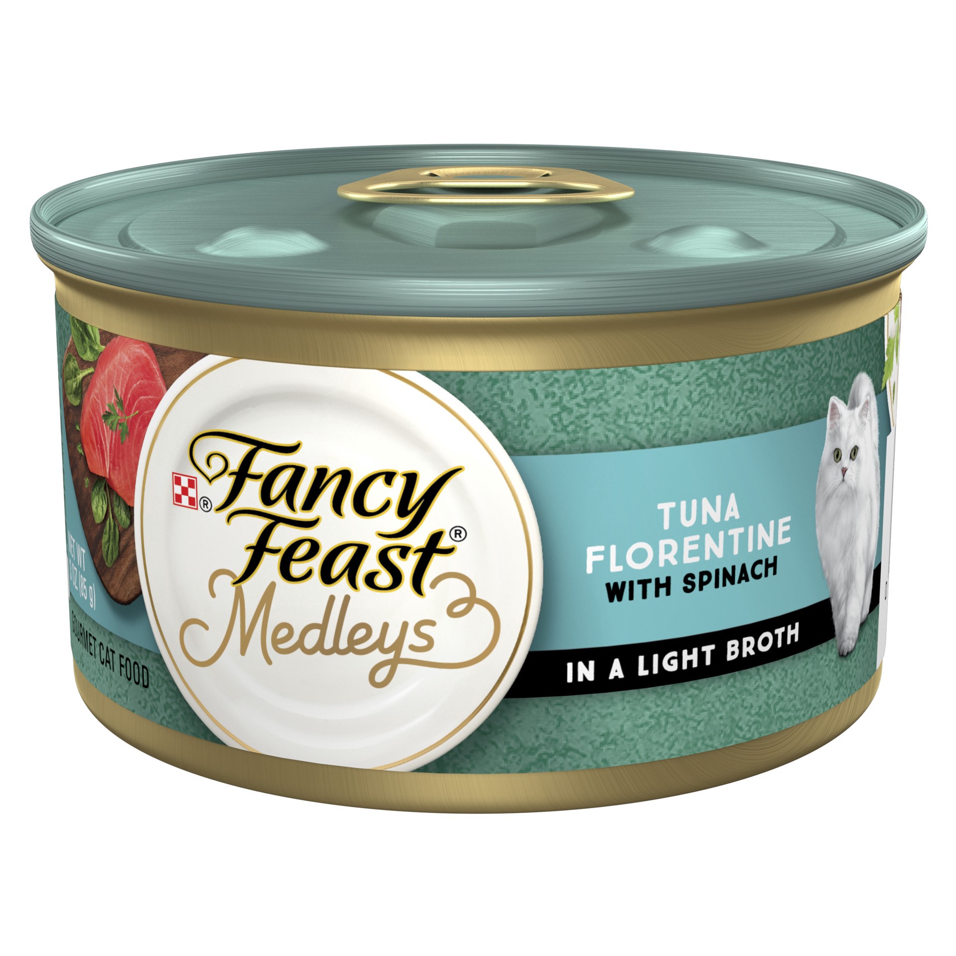 slide 1 of 7, Fancy Feast Medleys Tuna Florentine Cat Food, 3 oz