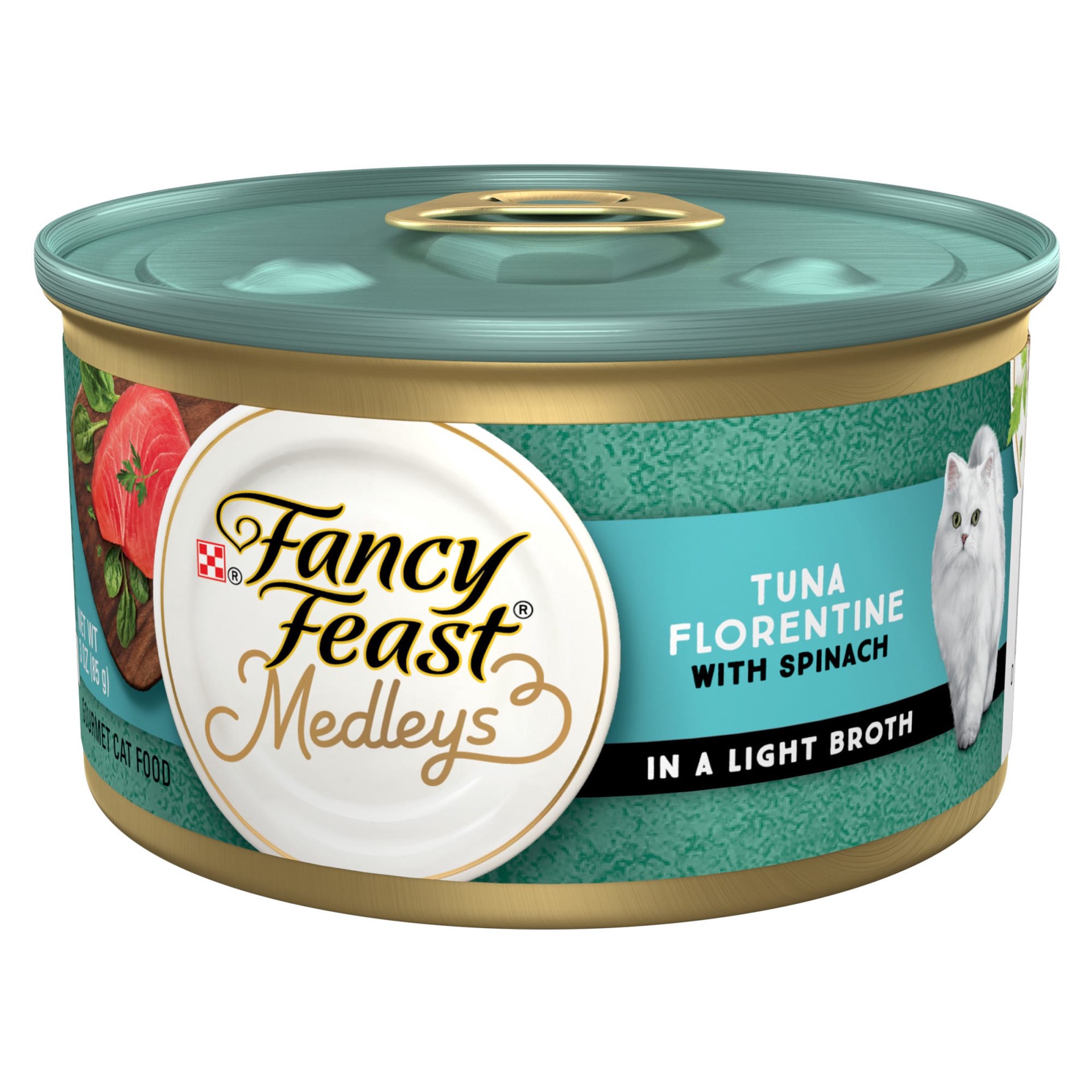 slide 1 of 7, Fancy Feast Medleys Tuna Florentine Cat Food, 3 oz