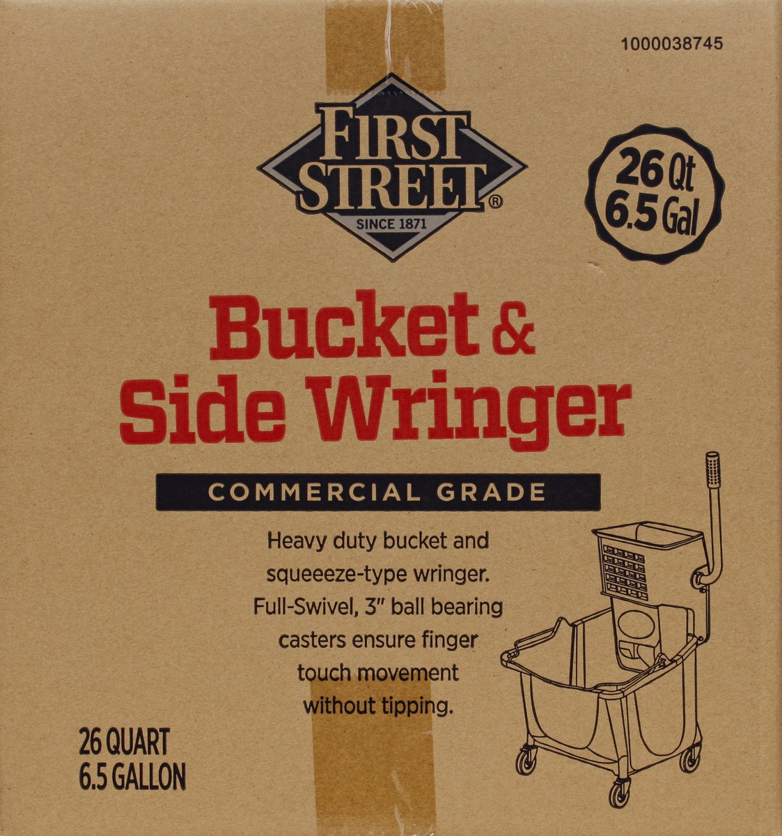 slide 5 of 6, First Street Mop Bucket And Wringer, 26 qt