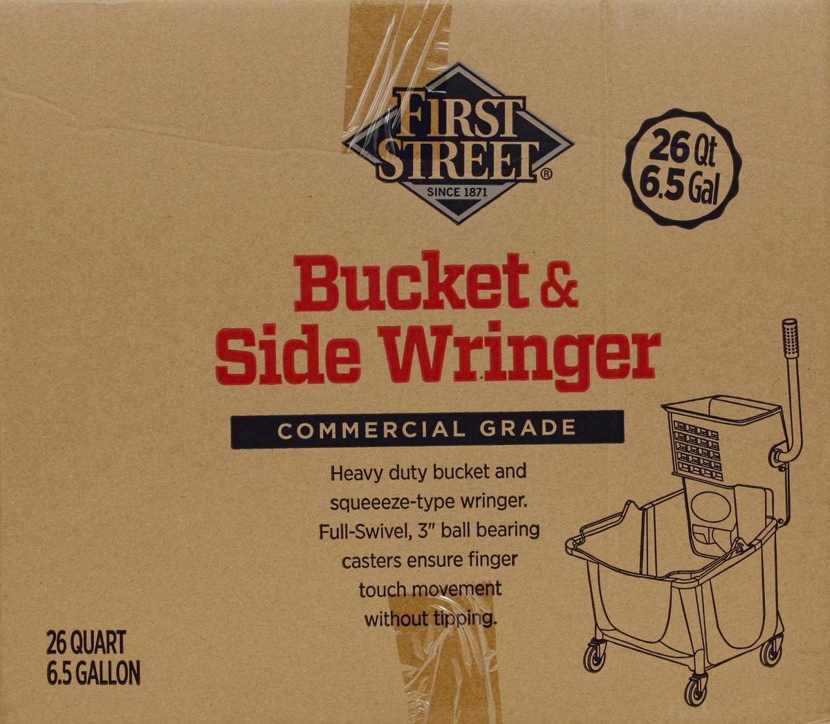 slide 3 of 6, First Street Mop Bucket And Wringer, 26 qt