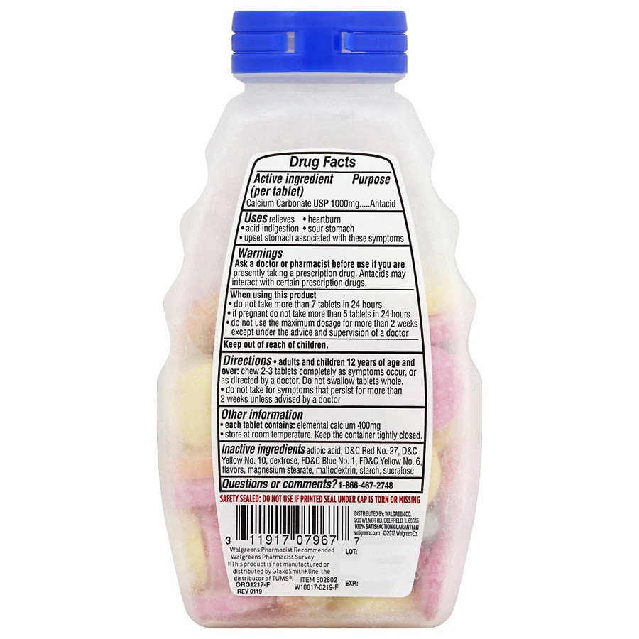 slide 2 of 3, Walgreens Ultra Strength Assorted Fruit Flavors Antacid Chewable Tablets, 72 ct