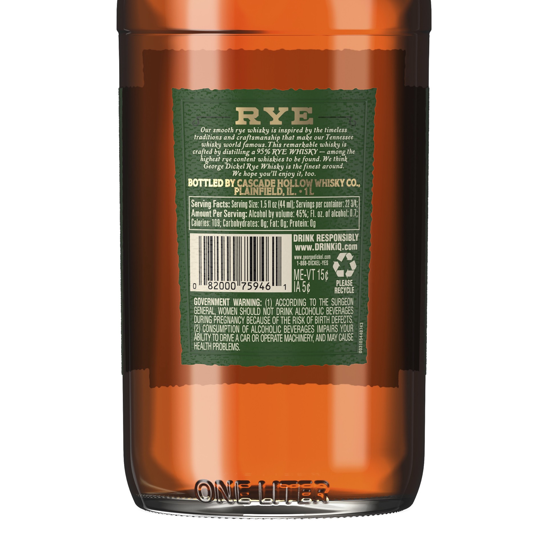 slide 3 of 4, George Dickel Rye Whisky, 1 L, 1 liter
