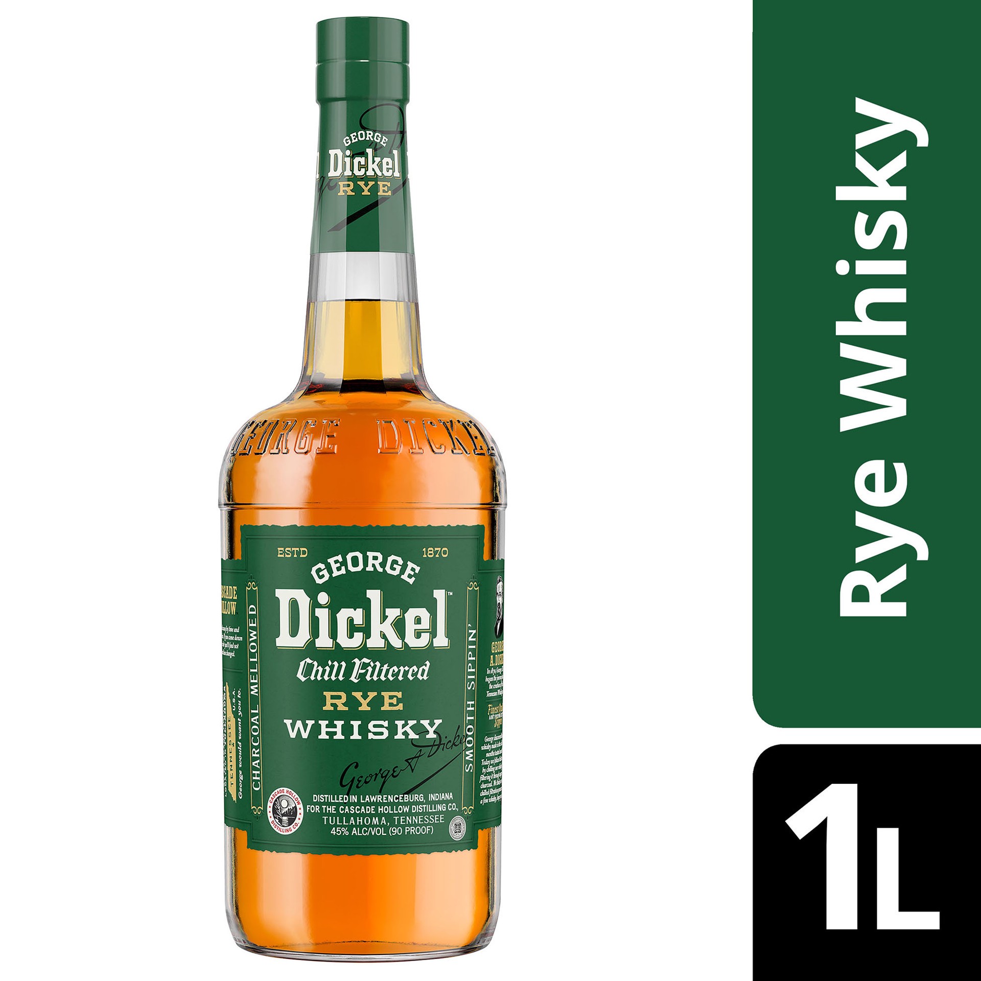 slide 4 of 4, George Dickel Rye Whisky, 1 L, 1 liter