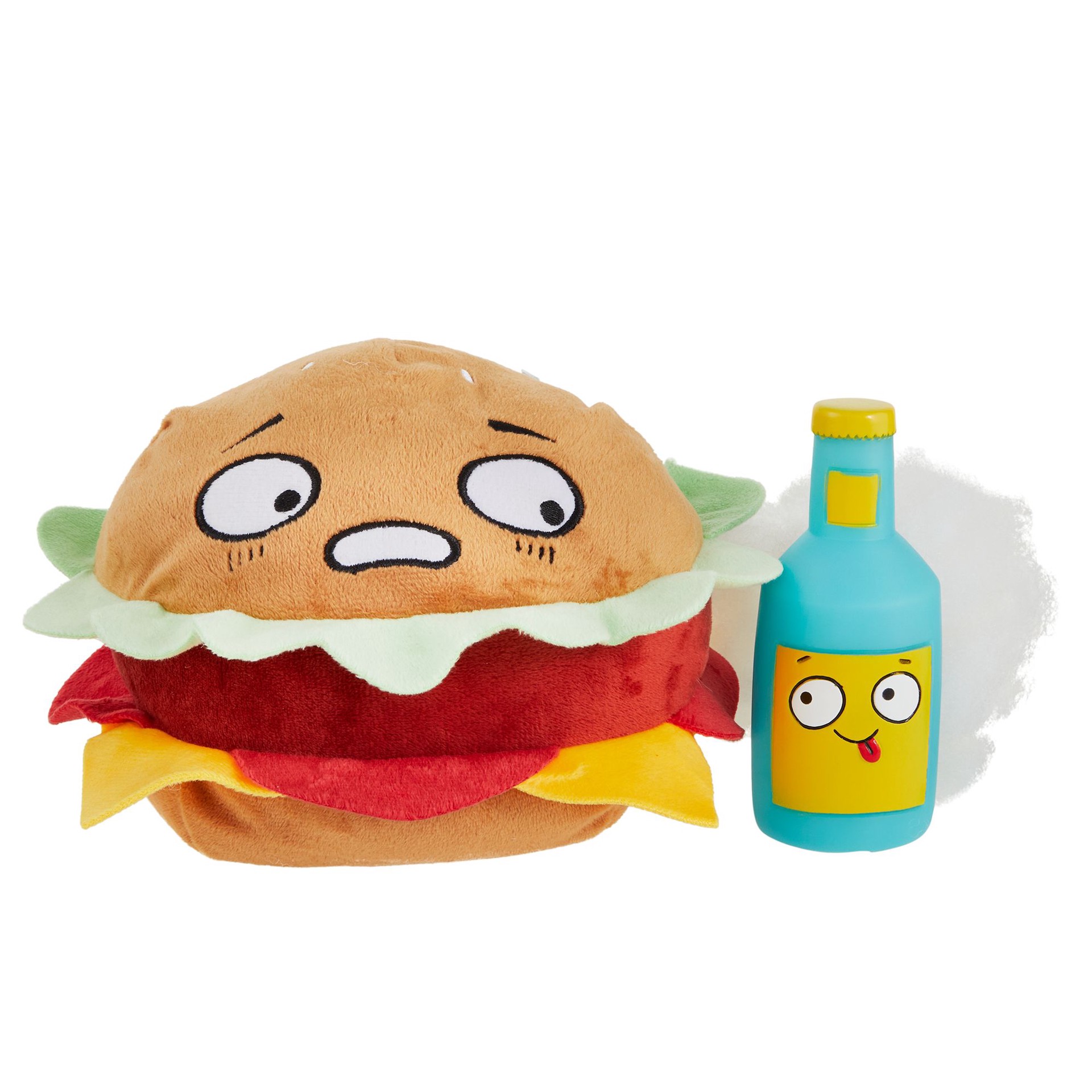 slide 1 of 1, OMG! SURPRISE Hamburger 2 Toys In 1 Dog Toy - Plush, Squeaker, 1 ct