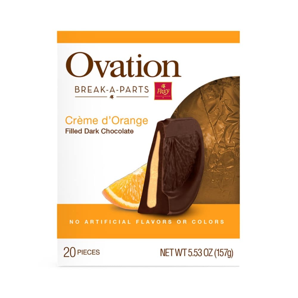 slide 1 of 1, Ovation Break-A-Parts Creme D'Orange Filled Dark Chocolate, 5.53 oz