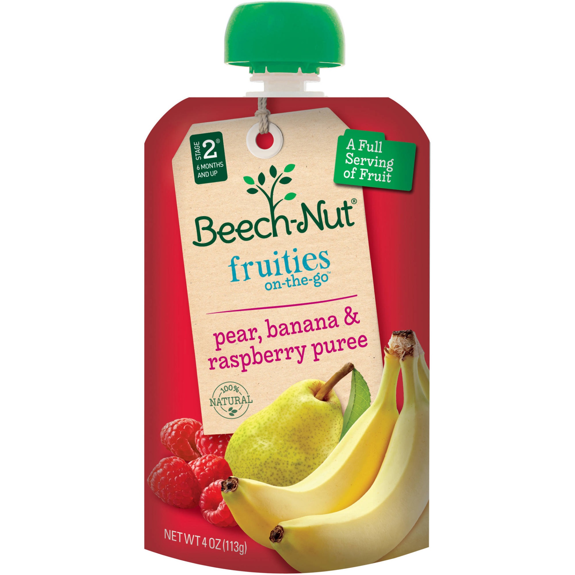 slide 1 of 1, Beech-Nut On-the-Go Pear Banana & Strawberry Puree Fruities, 4 oz