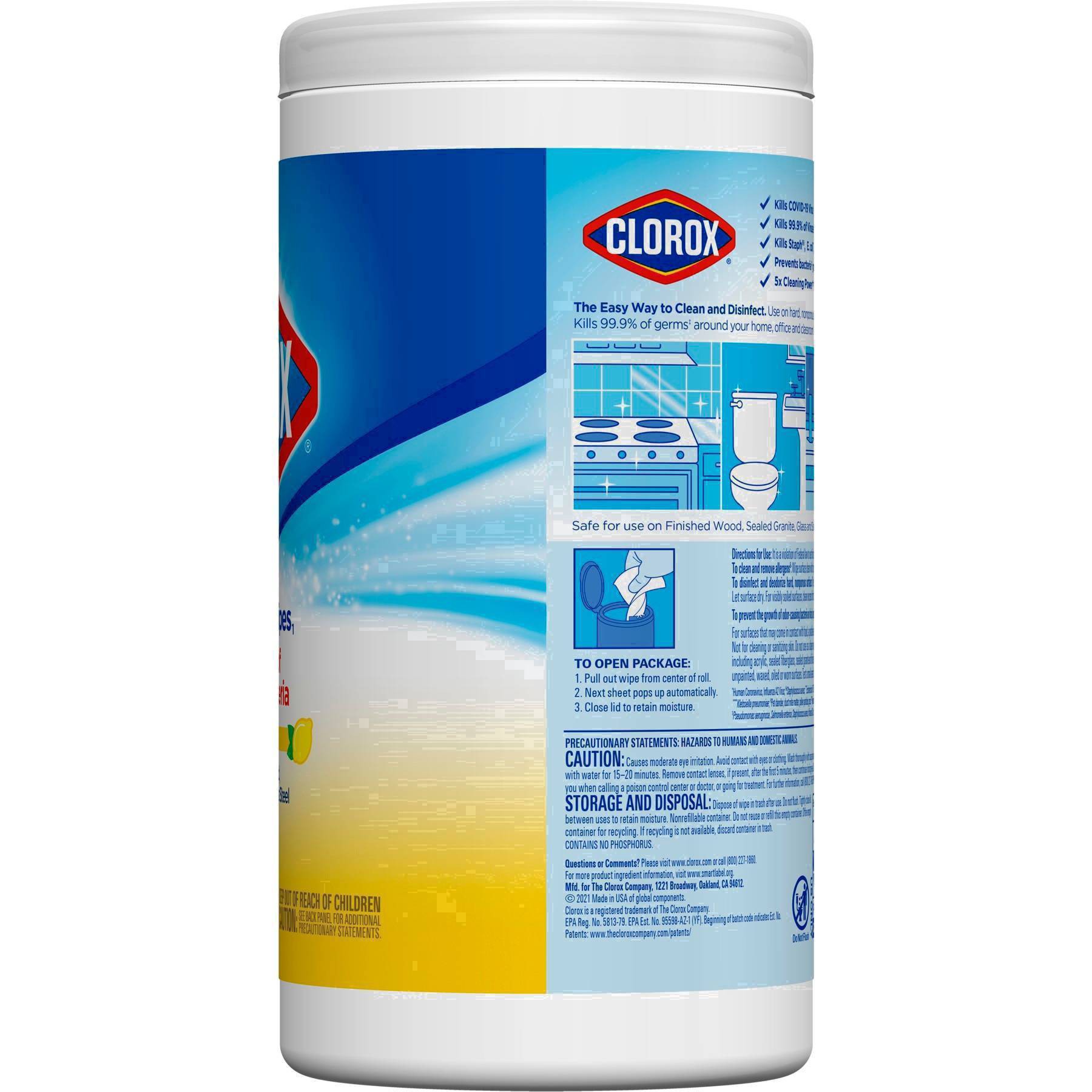 slide 69 of 135, Clorox Disinfecting Bleach Free Cleaning Crisp Lemon Wipes, 16.7 oz