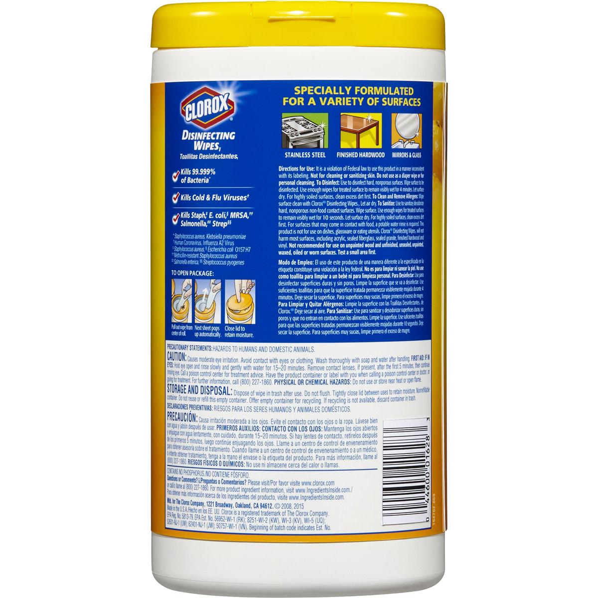 slide 36 of 135, Clorox Disinfecting Bleach Free Cleaning Crisp Lemon Wipes, 16.7 oz