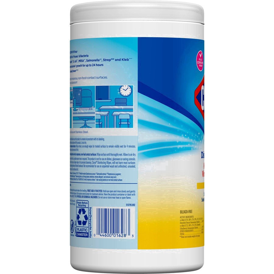 slide 128 of 135, Clorox Disinfecting Bleach Free Cleaning Crisp Lemon Wipes, 16.7 oz