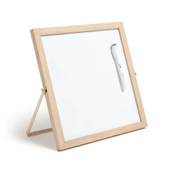 slide 1 of 9, U Brands Magnetic Desktop Dry-Erase Easel Board, 12"" X 12"", White, Wood Frame, 1 ct