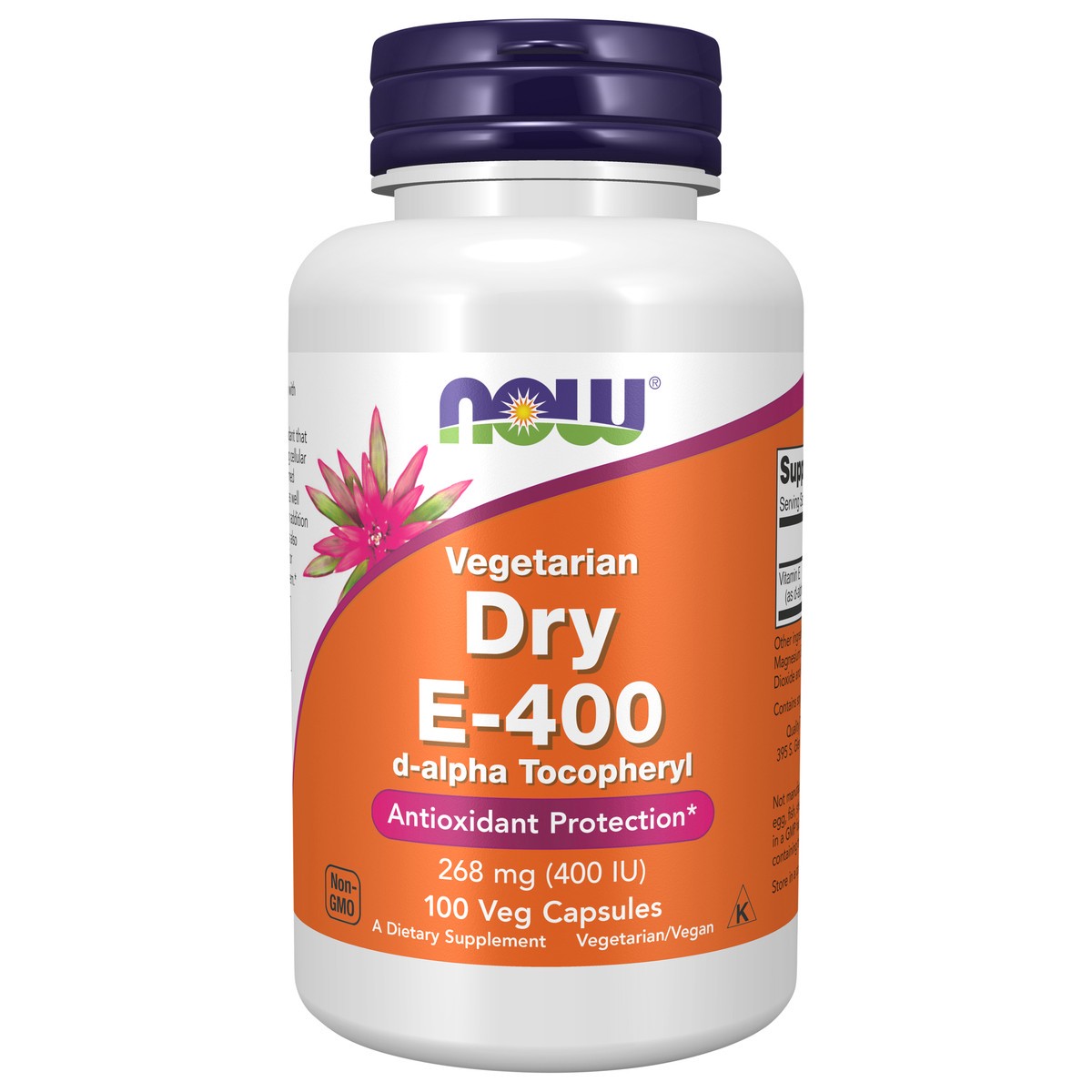 slide 1 of 4, NOW Vitamin E-400 Vegetarian Dry - 100 Veg Capsules, 100 ct