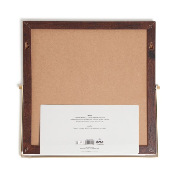 slide 8 of 8, U Brands Magnetic Dry-Erase Easel Board, 12-7/8""H X 12-7/16""W X 1-1/16""D, Espresso Frame, White, 1 ct