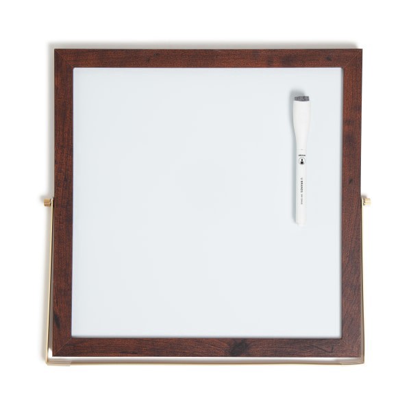 slide 1 of 8, U Brands Magnetic Dry-Erase Easel Board, 12-7/8""H X 12-7/16""W X 1-1/16""D, Espresso Frame, White, 1 ct