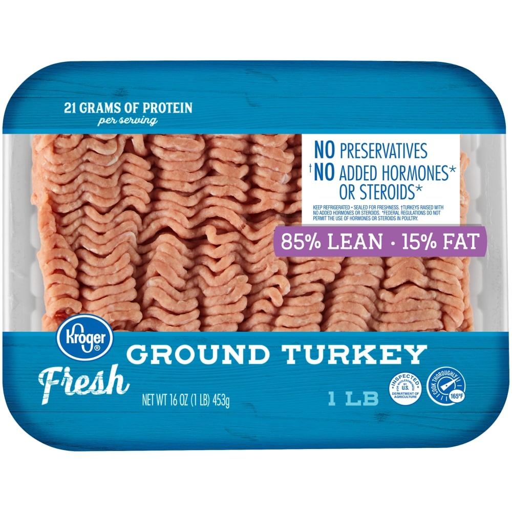 slide 1 of 1, Kroger Ground Turkey 85% Lean 15% Fat, 1 lb