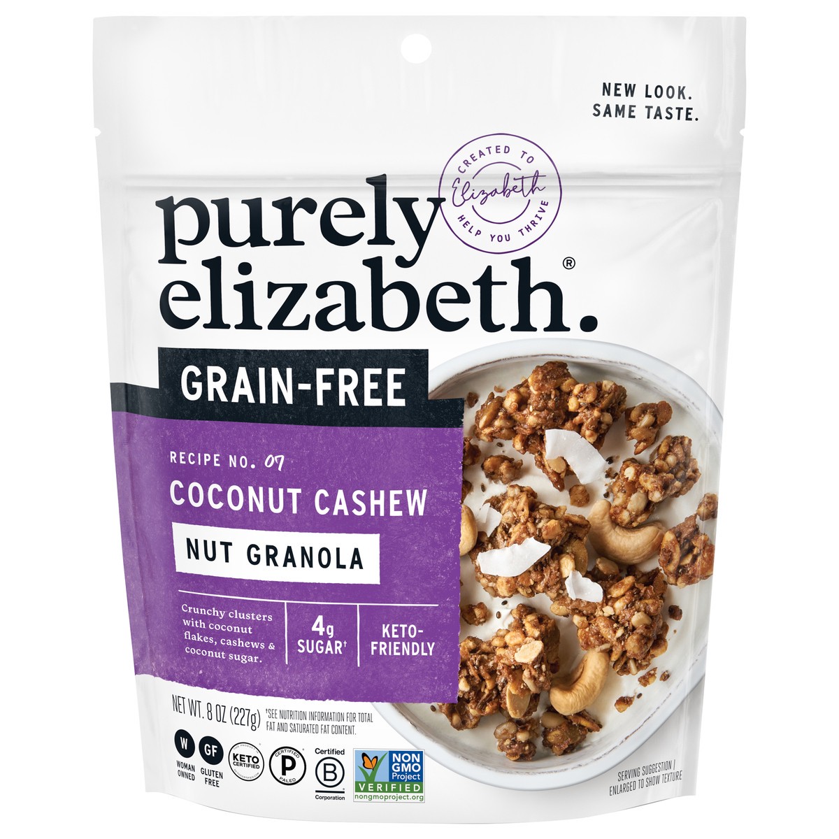 slide 1 of 9, Purely Elizabeth Grain-Free Coconut Cashew Granola 8 oz, 8 oz