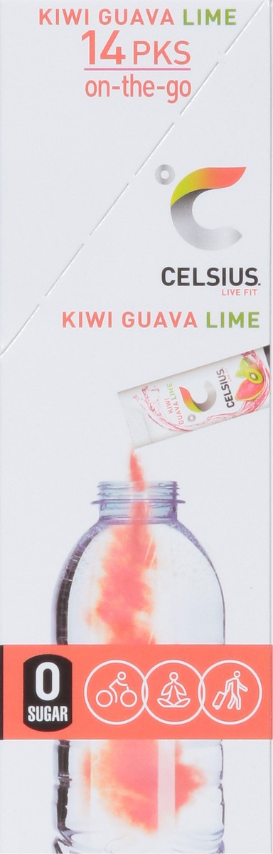 slide 4 of 9, CELSIUS Live FIt Kiwi Guava Lime Powder Sticks - 14 ct, 14 ct