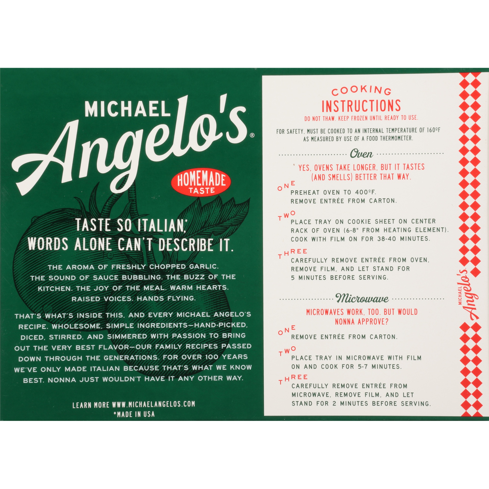 slide 6 of 8, Michael Angelo's Lasagna with Meat Sauce, 10 oz