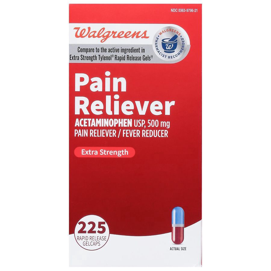 slide 1 of 4, Walgreens Extra Strength Pain Reliever Quickgels, 225 ct