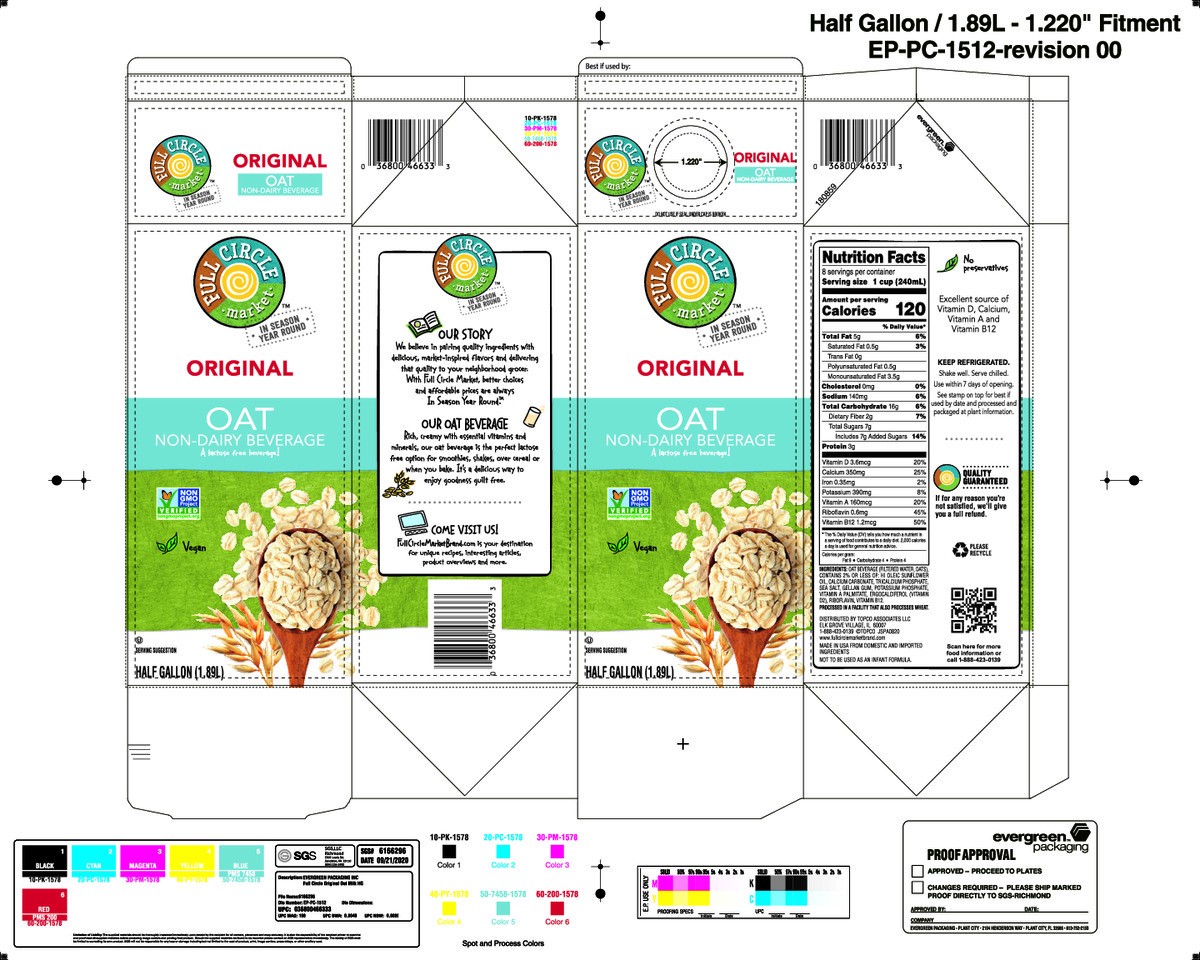 slide 5 of 15, Full Circle Market Non-Dairy Original Oat Beverage 0.5 gl, 1/2 gal