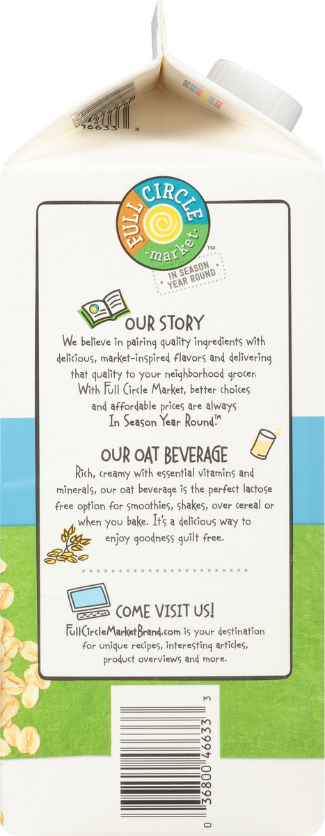 slide 10 of 15, Full Circle Market Non-Dairy Original Oat Beverage 0.5 gl, 1/2 gal