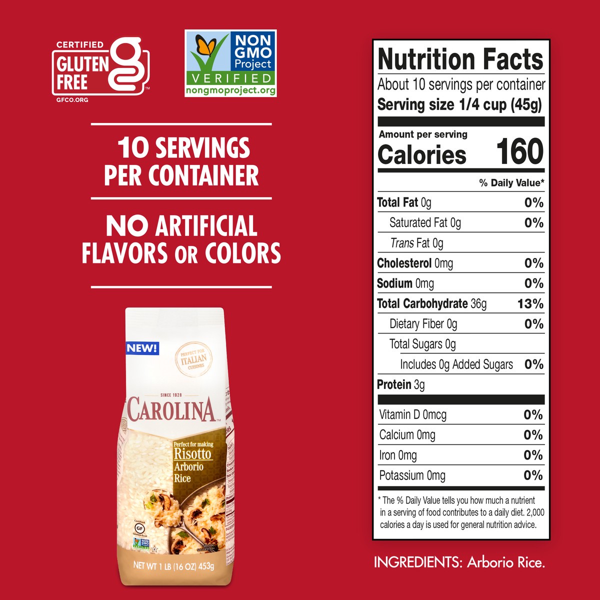 slide 4 of 8, Carolina Arborio Rice, 1 lb