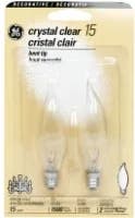 GE Crystal Clear 15-Watt Bent Tip Candelabra Base Light Bulbs