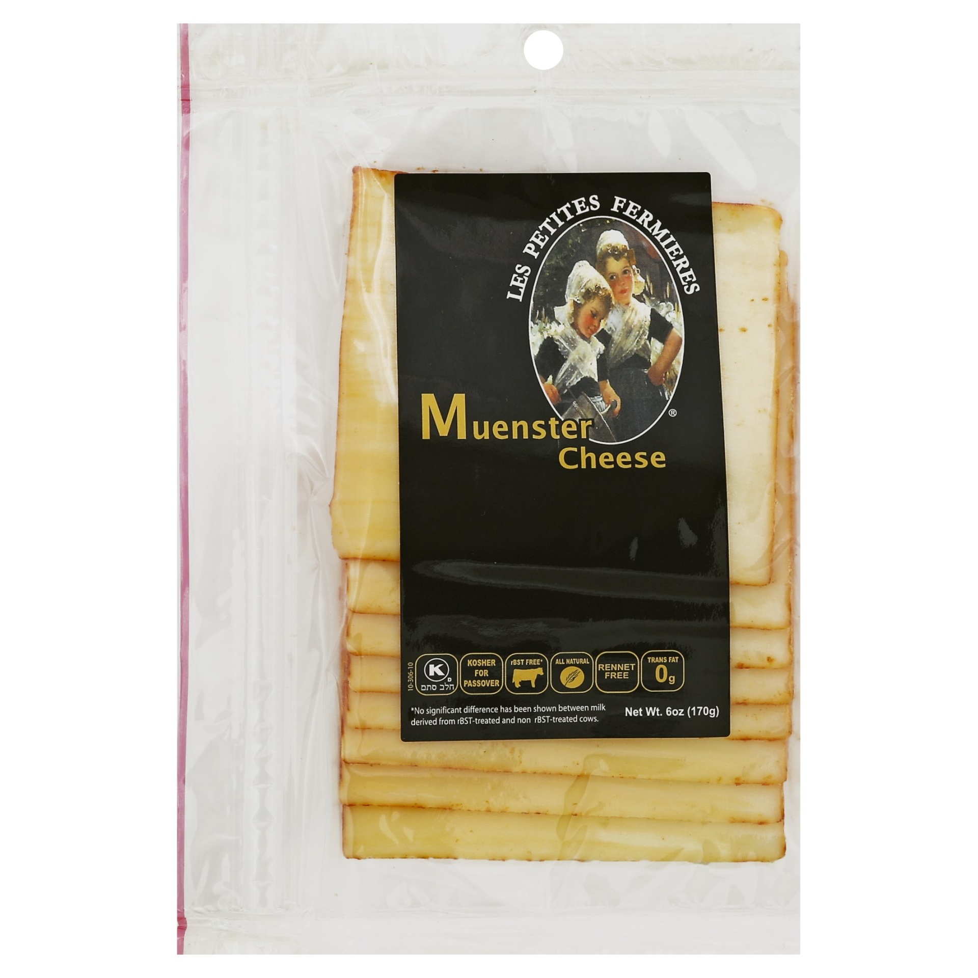 slide 1 of 1, Les Petites Fermieres Sliced Muenster Cheese, 6 oz