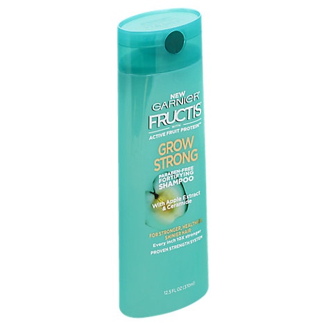 slide 1 of 1, Garnier Fructis Shampoo Grow Strong With Apple Extract & Ceramide, 12.5 fl oz