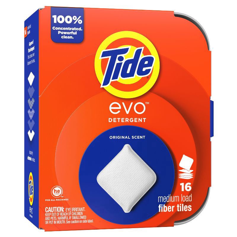 slide 4 of 10, Tide Medium Load Fiber Tiles Original Scent Detergent 16 ea, 16 ct