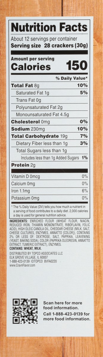 slide 13 of 13, Crav'n Flavor Extra Toasty Cheese Crackers 12.4 oz, 12.4 oz