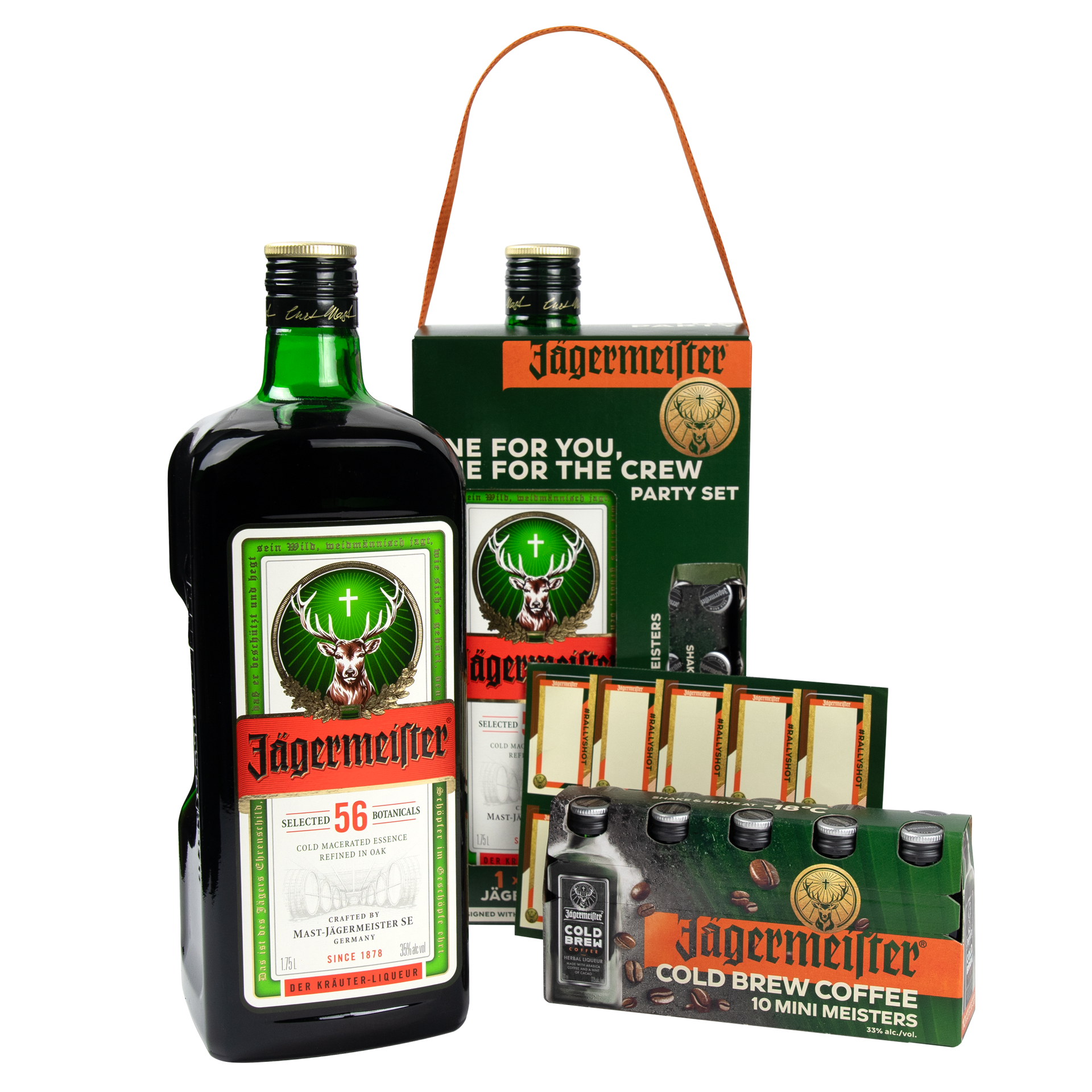 slide 1 of 2, Jägermeister Liqueur 1.75 liter + Jägermeister Cold Brew Coffee Liqueur Mini, 1.75 liter