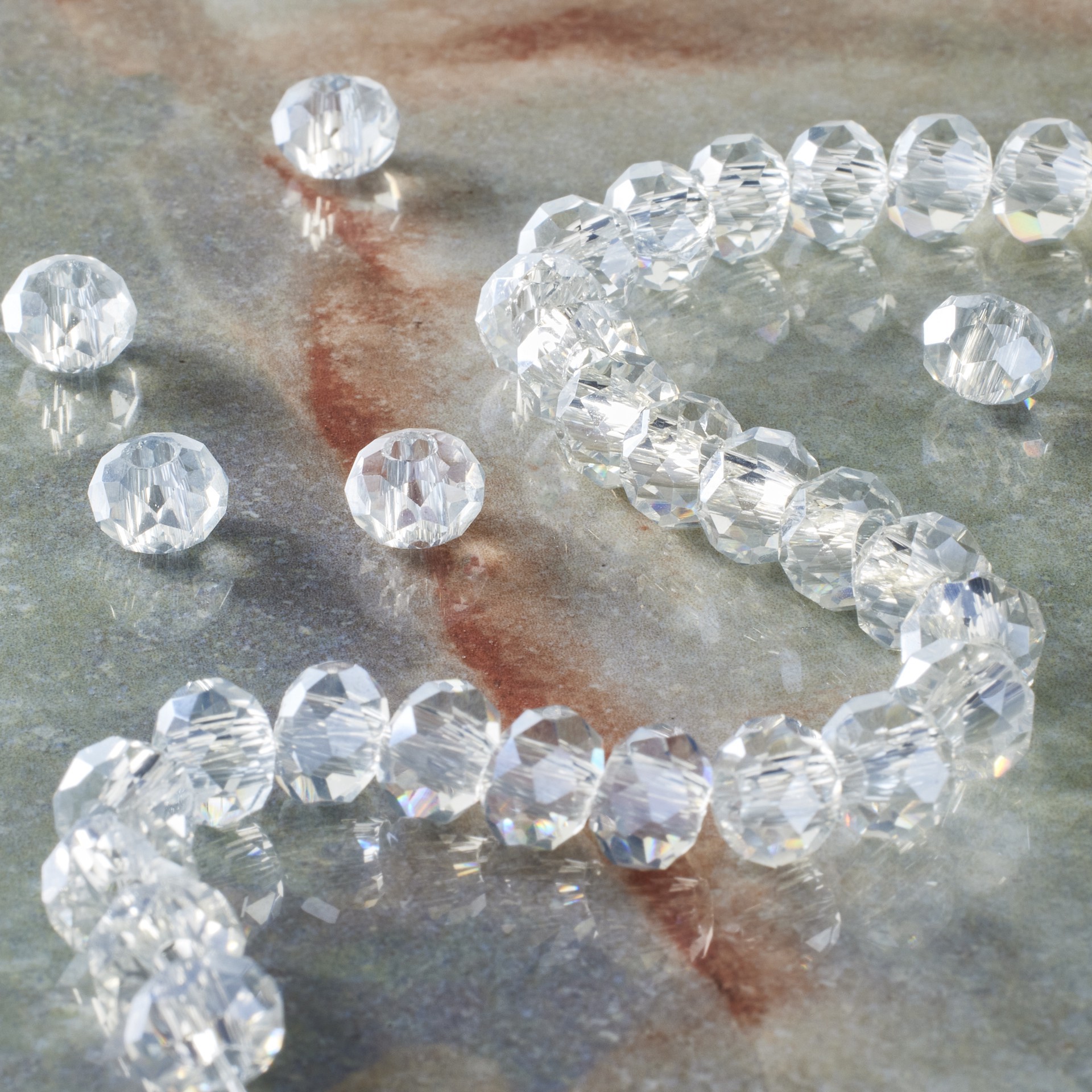 slide 3 of 3, Blue Glass Faceted Rondelle Beads By Bead Landing, 8 mm