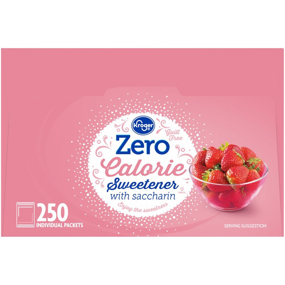 slide 3 of 3, Kroger Zero Calorie Sweetener with Saccharin, 250 ct