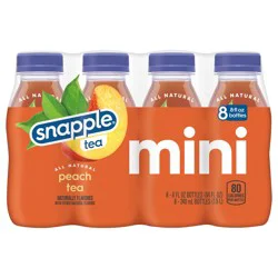 Snapple Peach Tea, 8 fl oz recycled plastic bottle, 8 pack - 8 ct