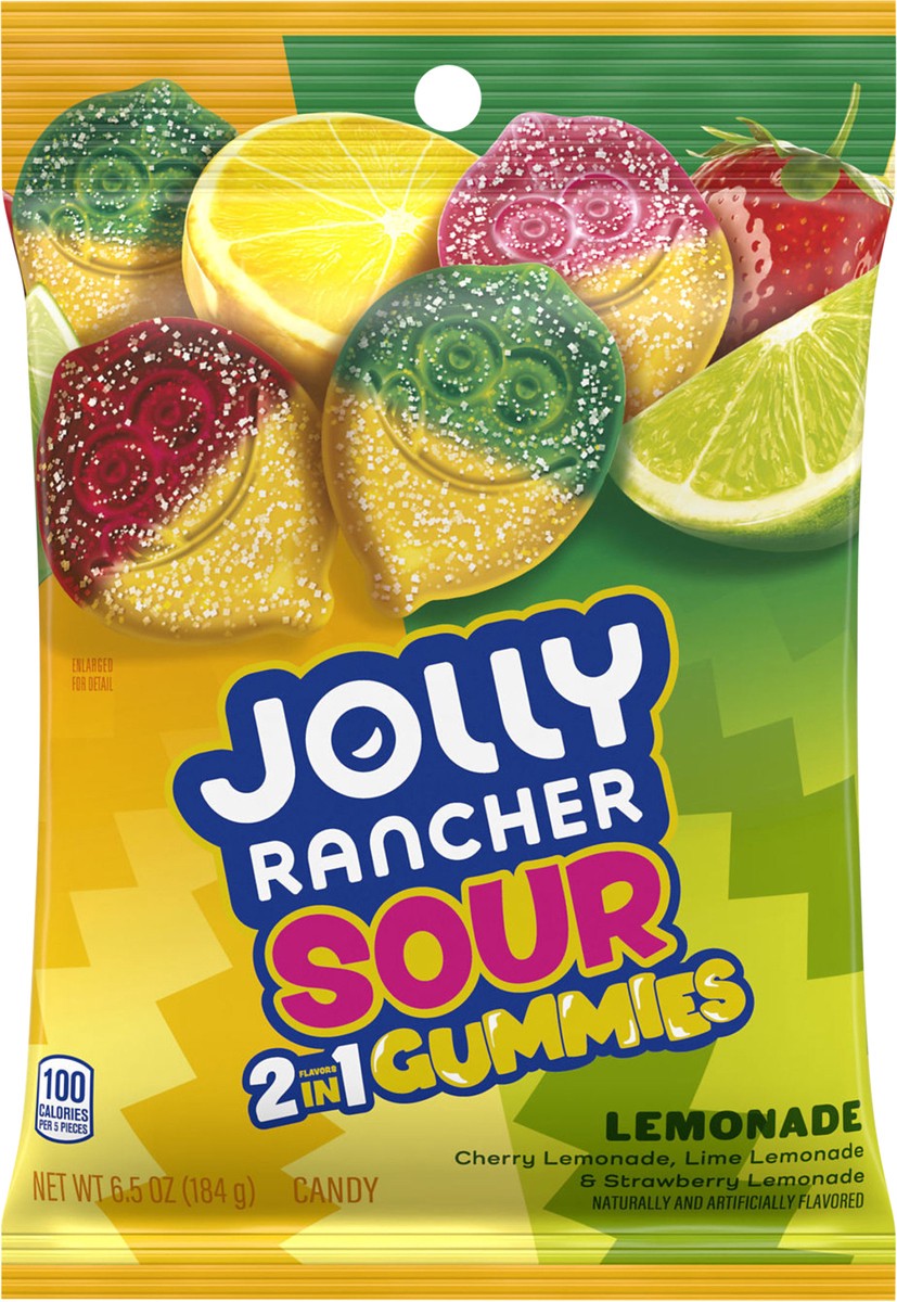 slide 4 of 8, JOLLY RANCHER Sour Gummies Lemonade Flavored Candy Bag, 6.5 oz, 6.5 oz