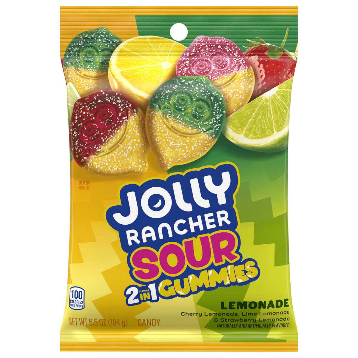 slide 1 of 8, JOLLY RANCHER Sour Gummies Lemonade Flavored Candy Bag, 6.5 oz, 6.5 oz