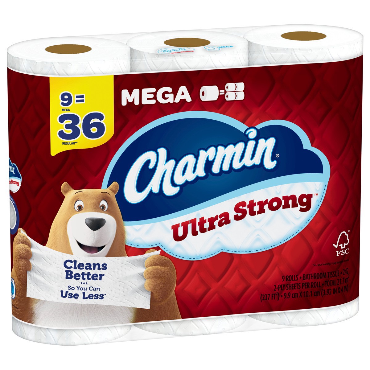 slide 5 of 5, Charmin Ultra Strong Toilet Paper 9 Mega Rolls, 242 Sheets Per Roll, 9 ct