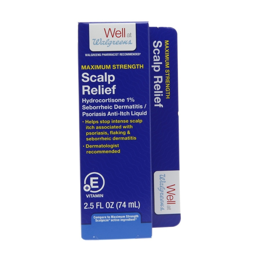 slide 1 of 1, Walgreens Maximum Strength Scalp Relief Anti-Itch Liquid, 2.5 fl oz