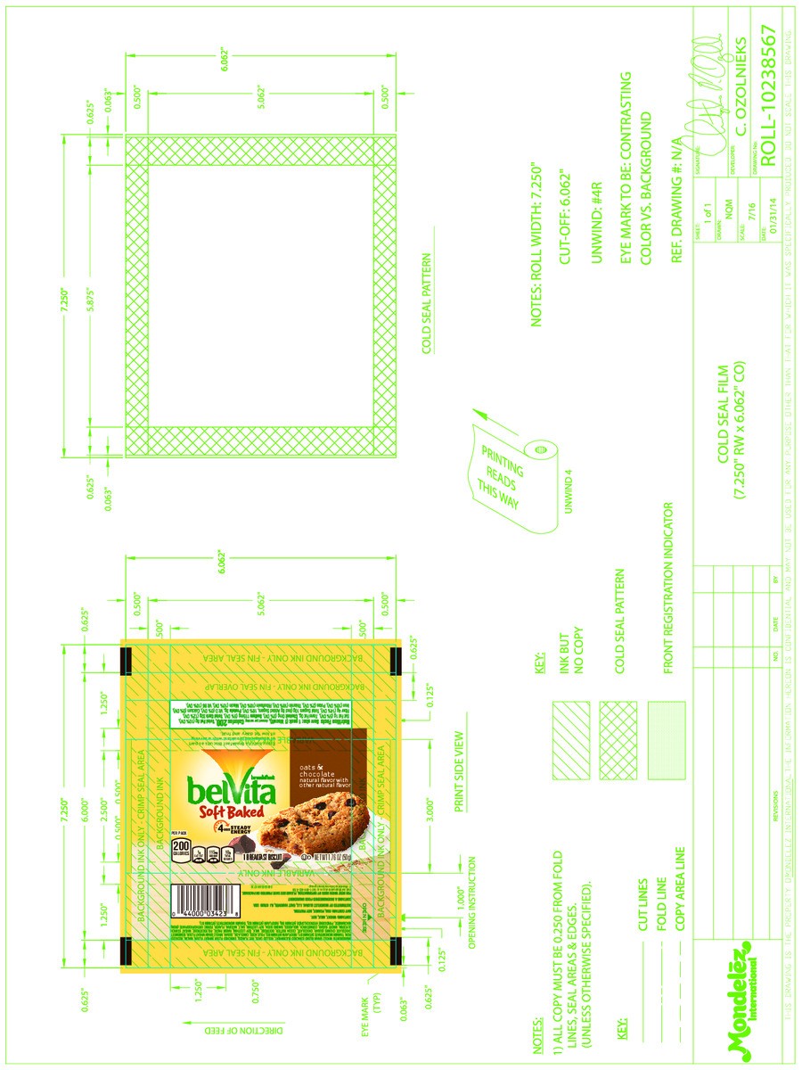 slide 5 of 15, belVita Soft Baked Oats & Chocolate Breakfast Biscuits, 1 Pack (1 Biscuit Per Pack), 1.76 oz